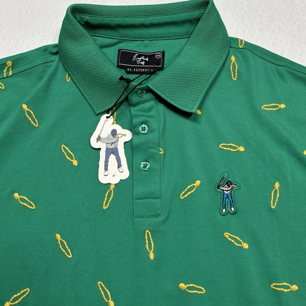 NWT Eastside Golf Men’s Jayson Tatum Foundation Green Polo Shirt Sz 2XL
